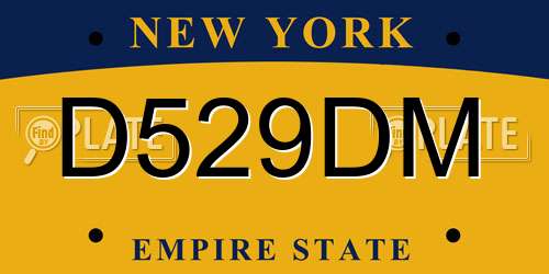 D529DM New York License Plate