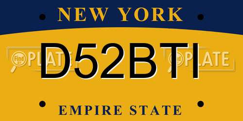 D52BTI New York License Plate