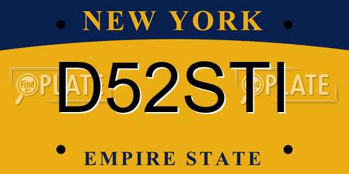 D52STI New York License Plate