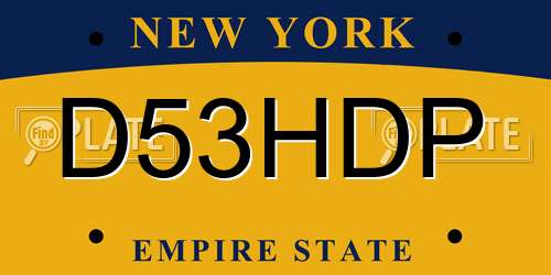 D53HDP New York License Plate