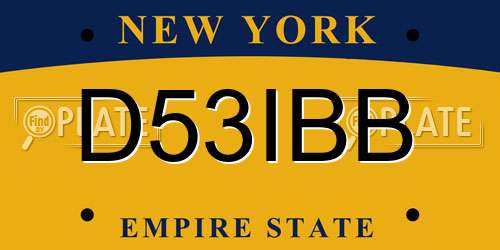 D53IBB New York License Plate
