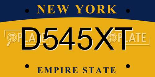 D545XT New York License Plate