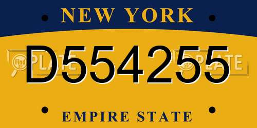 D554255 New York License Plate