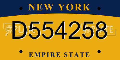 D554258 New York License Plate