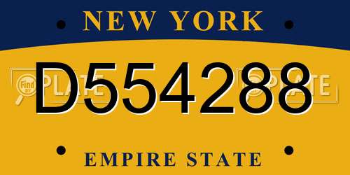 D554288 New York License Plate