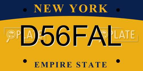 D56FAL New York License Plate