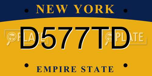 D577TD New York License Plate