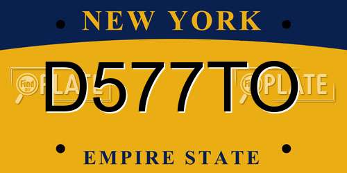 D577TO New York License Plate