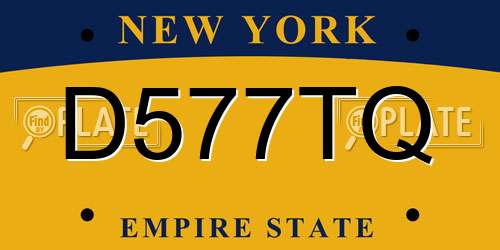 D577TQ New York License Plate