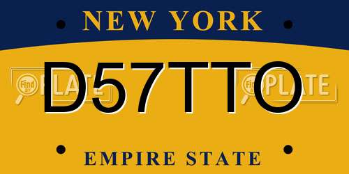 D57TTO New York License Plate