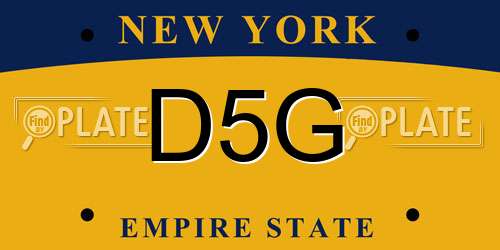 D5G New York License Plate