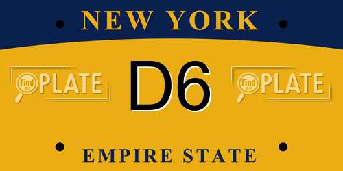 D6 New York License Plate
