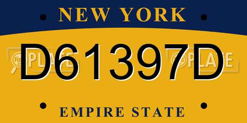 D61397D New York License Plate