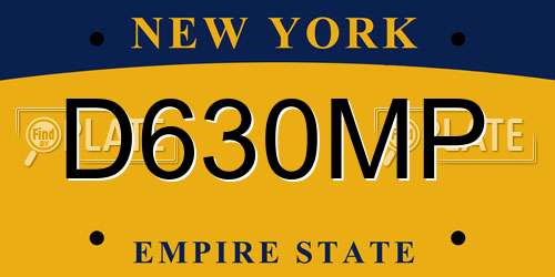 D630MP New York License Plate