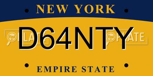 D64NTY New York License Plate