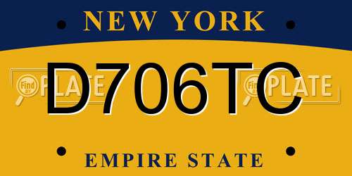 D706TC New York License Plate