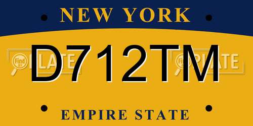 D712TM New York License Plate