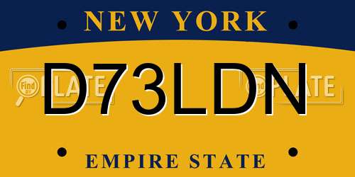 D73LDN New York License Plate