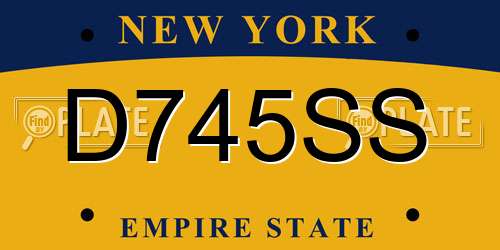 D745SS New York License Plate