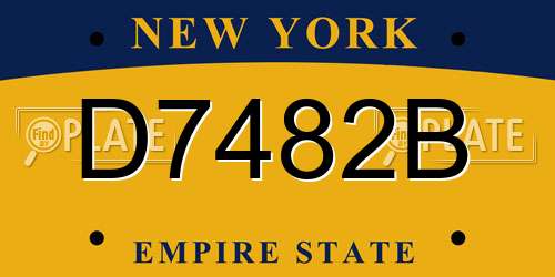 D7482B New York License Plate