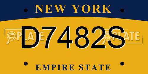 D7482S New York License Plate