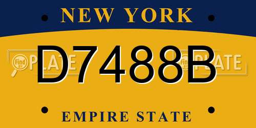 D7488B New York License Plate