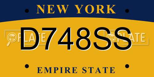 D748SS New York License Plate