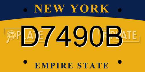 D7490B New York License Plate