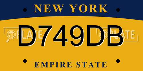 D749DB New York License Plate