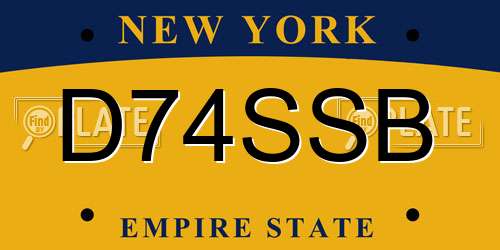 D74SSB New York License Plate