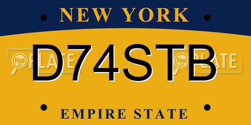 D74STB New York License Plate