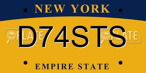D74STS New York License Plate