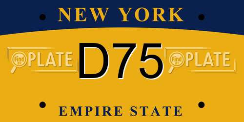 D75 New York License Plate