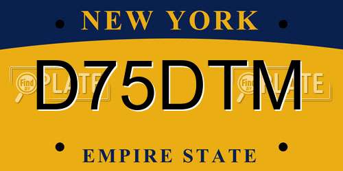 D75DTM New York License Plate