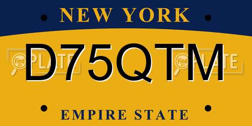D75QTM New York License Plate