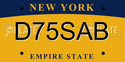 D75SAB New York License Plate