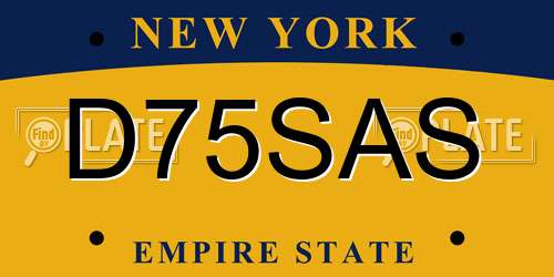 D75SAS New York License Plate