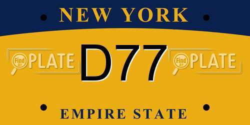 D77 New York License Plate