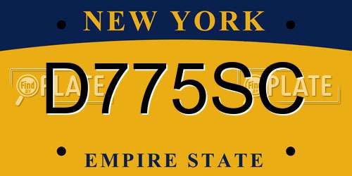 D775SC New York License Plate