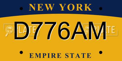 D776AM New York License Plate