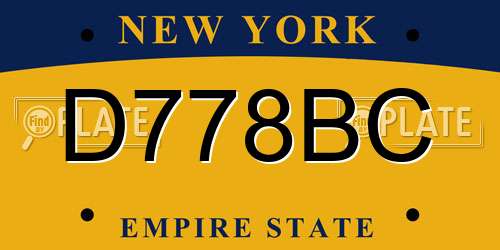 D778BC New York License Plate