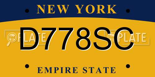 D778SC New York License Plate