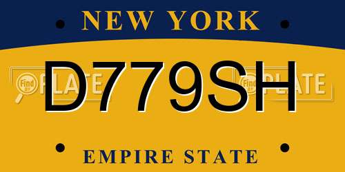 D779SH New York License Plate