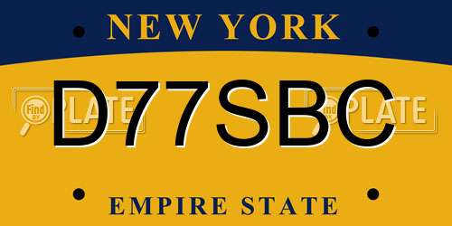 D77SBC New York License Plate