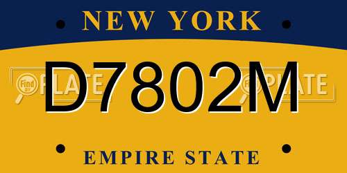D7802M New York License Plate