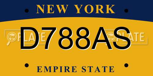 D788AS New York License Plate