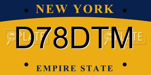 D78DTM New York License Plate
