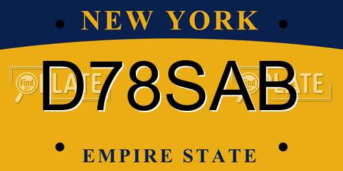 D78SAB New York License Plate