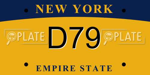 D79 New York License Plate