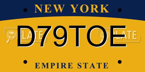D79TOE New York License Plate